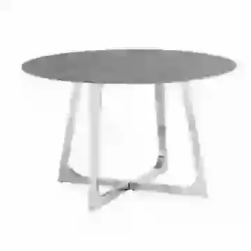 130cm Round Sintered Stone Dining Table with Polished Legs